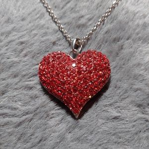 Crystal Heart Necklace NWOT